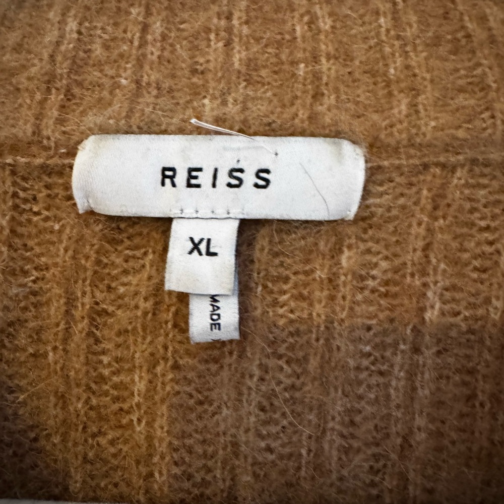 Reiss Warm Brown Wool and Alpaca Blend Crewneck Sweater - Size XL - Picture 2 of 4